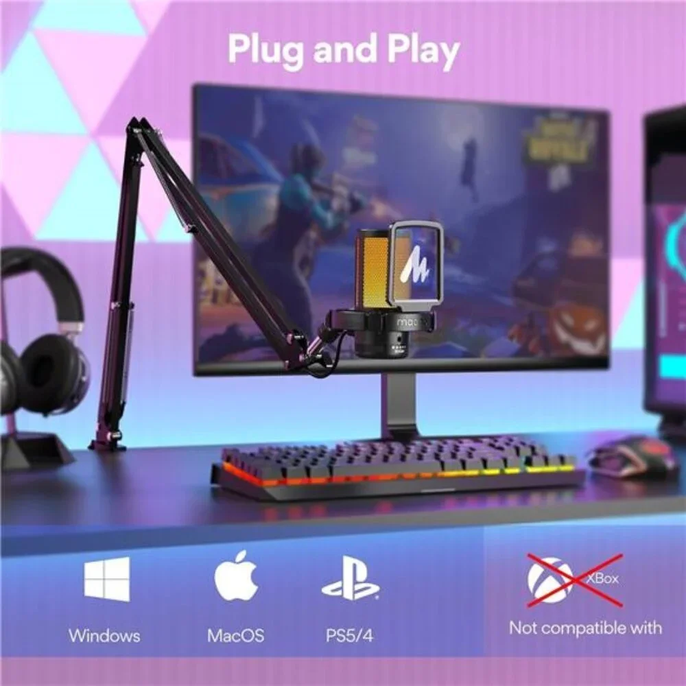 MAONO Gaming USB Microphone, Noise Cancellation Condenser mic